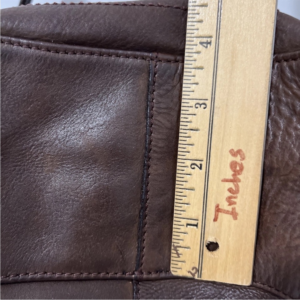 MARTA PONTI Vintage Cognac Brown Genuine Leather Crossbody Bag Purse - Picture 10 of 16